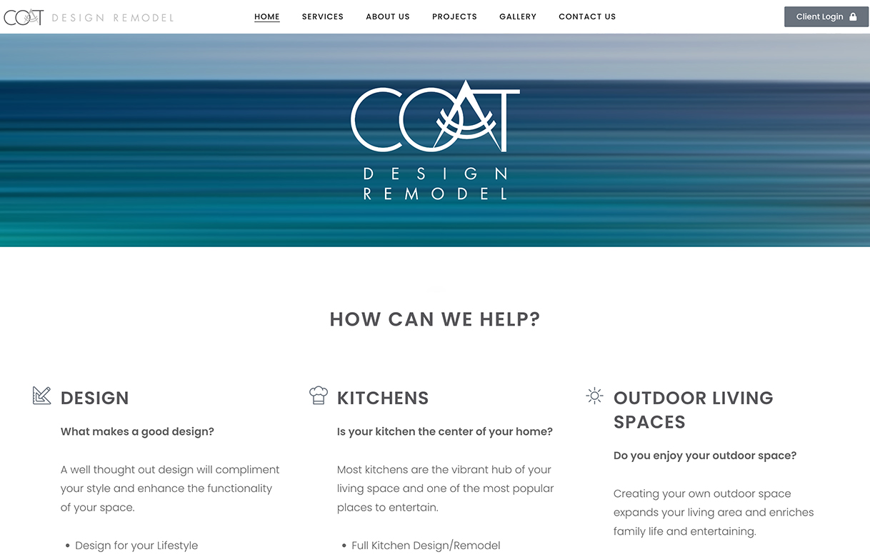 Screenshot of COAT Design Remodel website