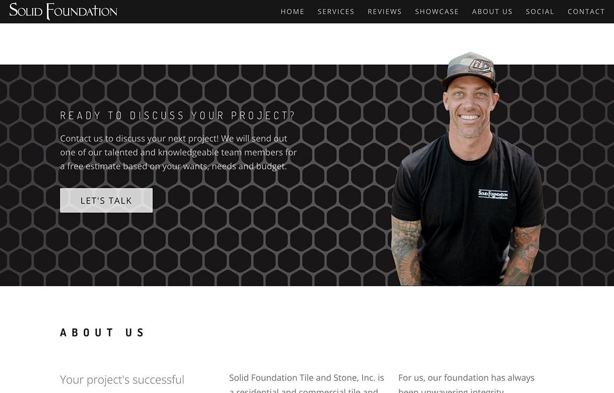 Screenshot of Solid Foundation Tile website
